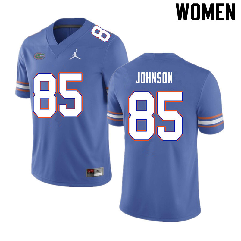 Women #85 Kevin Johnson Florida Gators College Football Jerseys Sale-Blue
